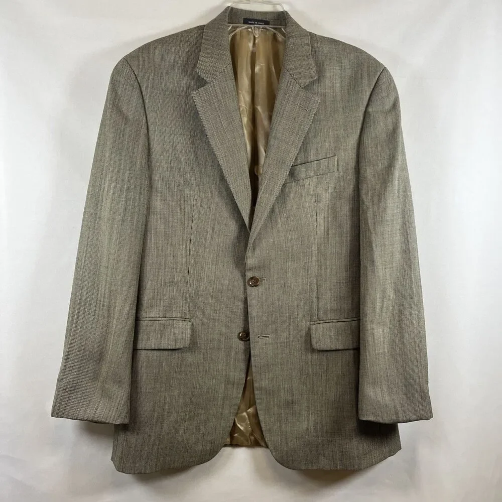 Ralph Lauren Men’s Sport Coat Houndstooth Wool Lined Blazer 39R Classic